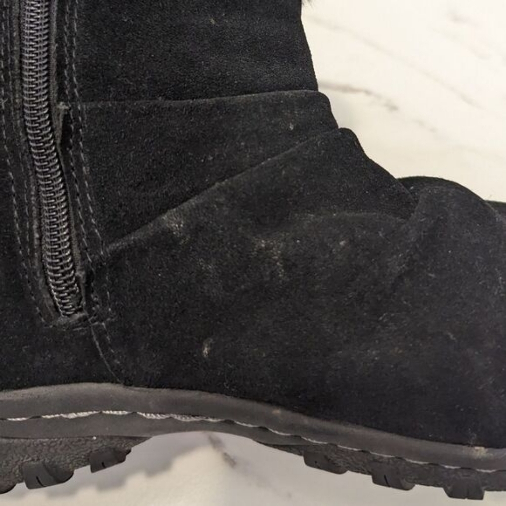 Khombu Women's Black All-Weather Lindsey Suede Winter Snow Boots Grey Faux Fur 9 - Picture 15 of 16